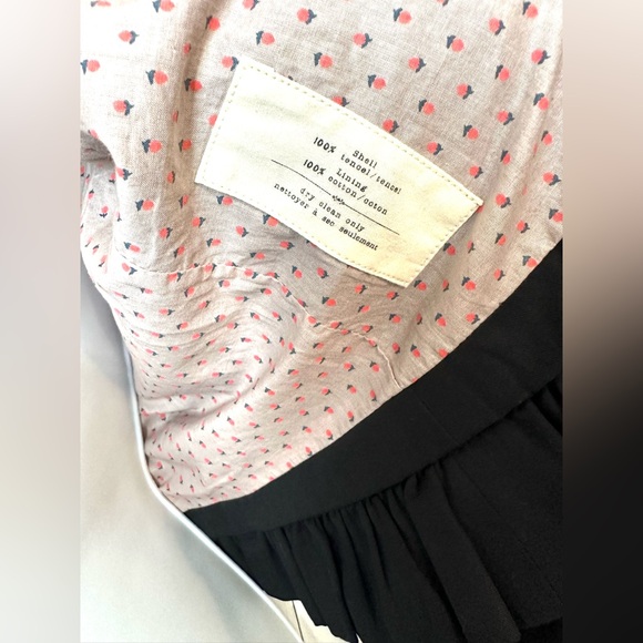 Anthro CARTONNIER Calin Blazer Jacket Coat Ruffle Hem Floral Lined Cropped Knit - Picture 9 of 9